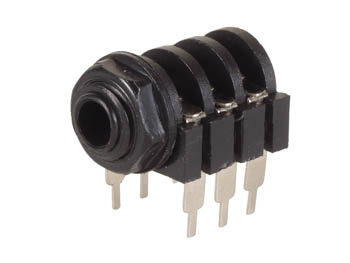 6.35mm Jack Stereo Female, Pcb Or Chassis Mount, 3x Insert Switch For L R Ground, In Housing