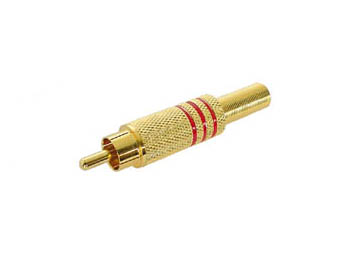 Rca Plug Male Red Tip & Housing Gold-plated/ Spring Cable Guide 6mm