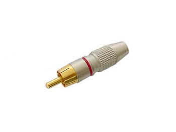 Rca Plug Male Red Tip Gold-plated Metal Housing