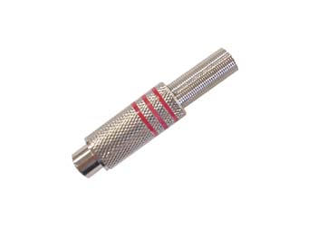 Rca Plug Female Red, Nickel, Spring Cable Guide O6mm
