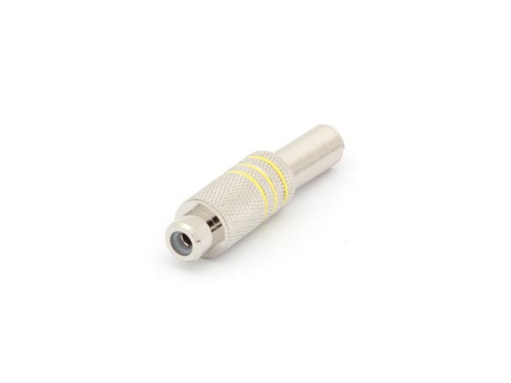 Rca Plug Female Yellow, Nickel, Spring Cable Guide O6mm