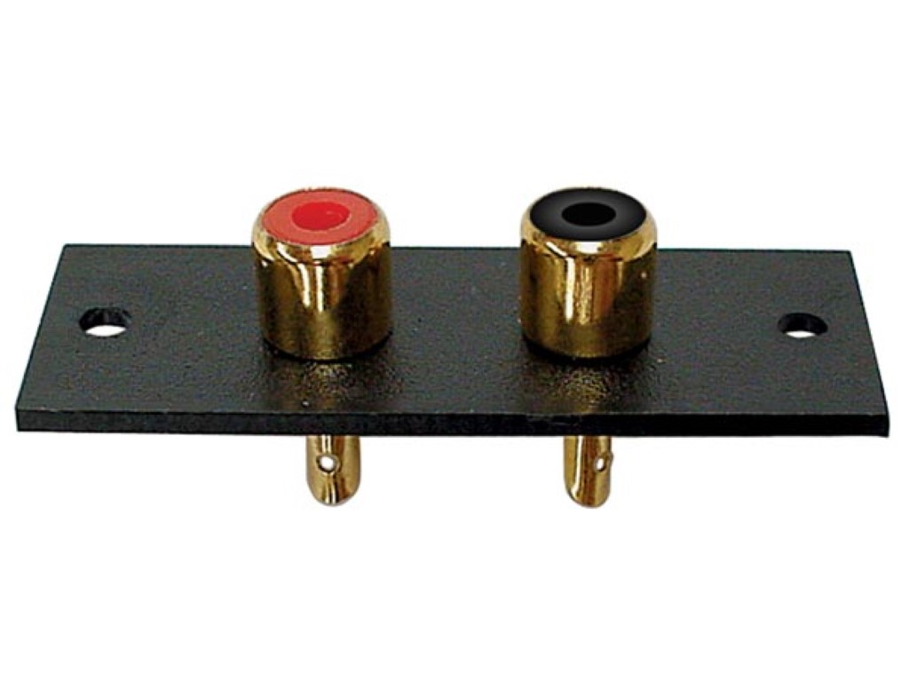 Rca Chassis, 2 X Rca Plug Female, Gold-plated, 52 X 20mm