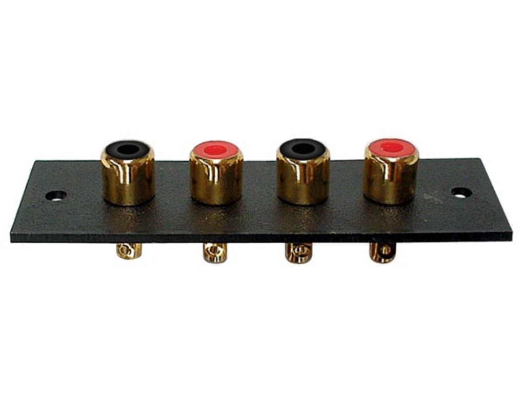 Rca Chassis, 4x Rca Plug Female, Gold-plated, 75 X 25mm