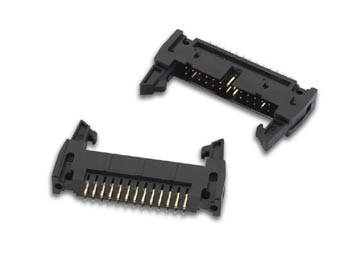 Pcb Header Connector, Straight, With Latches, 2.54mm, 20p Gold