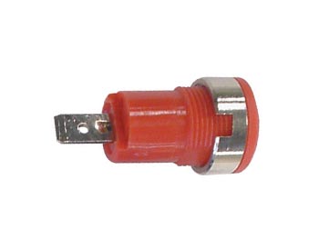 4mm Plug Female Red, Faston Connection, Chassis Mount, Iec1010
