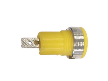 4mm Plug Female Yellow, Faston Connection, Chassis Mount, Iec1010