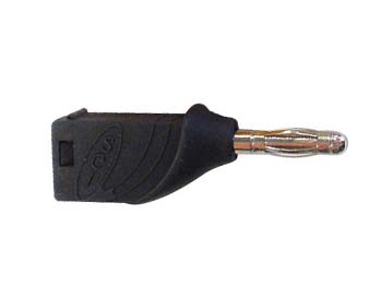 4mm Plug Male Black, Solder Connection, Stackable