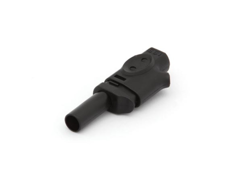 4mm Plug Male Black, Solder Connection, Stackable, Iec1010