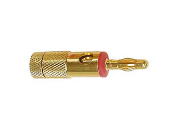 4mm Plug Red, Gold Plated, Stackable, Fast Cable Connection