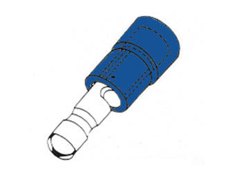 Cosse Cylindrique Male Bleue, 10pcs/blister