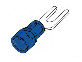 Cosse A Fourche  5.3mm (10pcs/emballage) - Bleu