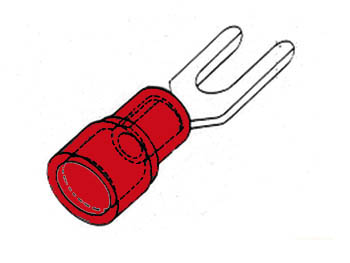 Cosse A Fourche  3.7mm (10pcs/emballage) - Rouge