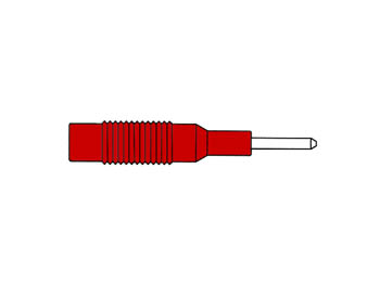 Adapter Plug Male 2mm, Female 4mm, Red - Mzs2