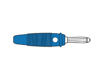 Multiple Spring Wire Plug, Blue, 4mm, Solder Connection - Bula30k
