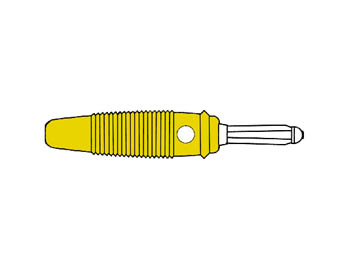 Multiple Spring Wire Plug, Yellow, 4mm, Solder Connection - Bula30k