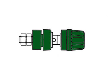 Insulated Pole Terminal With Claw Edge, Green, 4mm - Pki10a