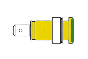 DOUILLE DE SECURITE A ENCASTRER, 4mm, JAUNE/VERT, IEC1010 - SEB2620F6,3
