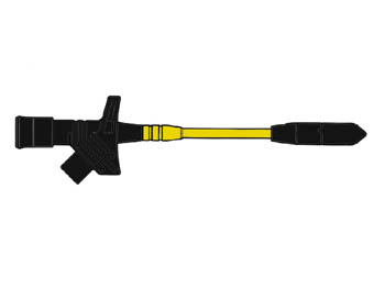 Safety Test Probe With Split Test Clamp, Black, Female Socket 4mm - Kleps2700 (iec1010)