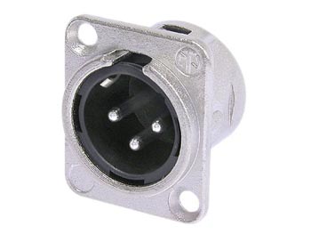 Xlr Installation Socket, 3-pole Chassis Plug, Silver-coated, Nickel-plated, D-size