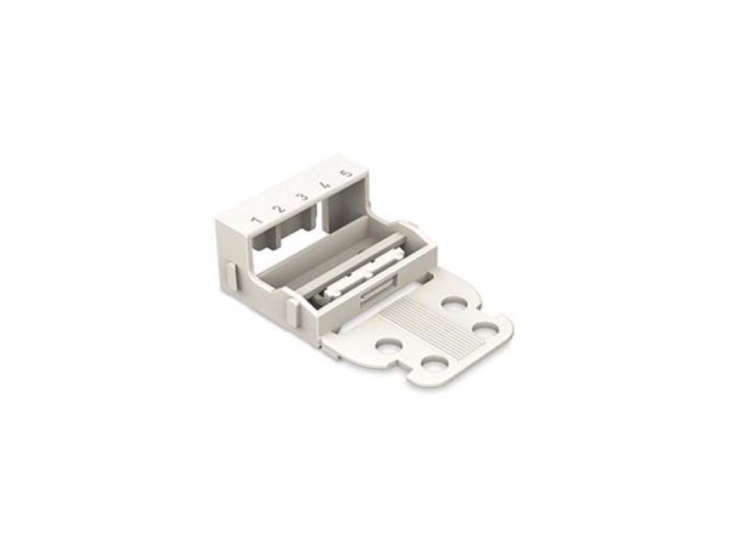 Mounting Carrier - For 5-conductor Terminal Blocks - 221 Series - 4 Mm - For Screw Mounting - White