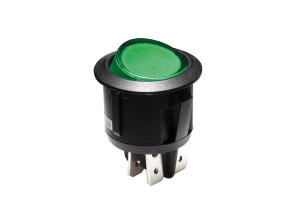 Illuminated Rocker Switch  - Green - Dpst/on-off