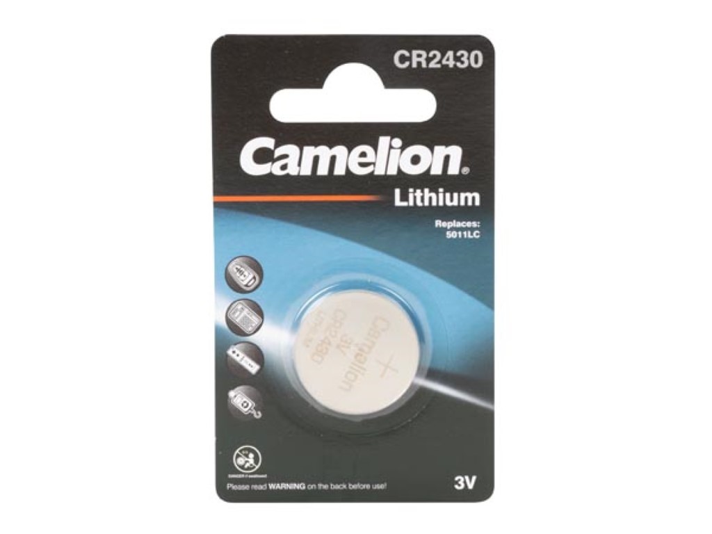 Lithium Button Cells 2430 3.0v-280mah (1pc/bl)