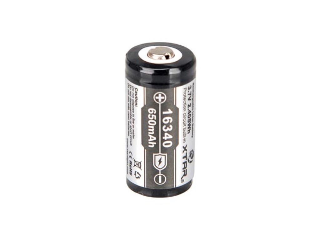 Xtar - Lithium-ion 3.7v - 650 Mah - 16340 - Rechargeable Round Cell