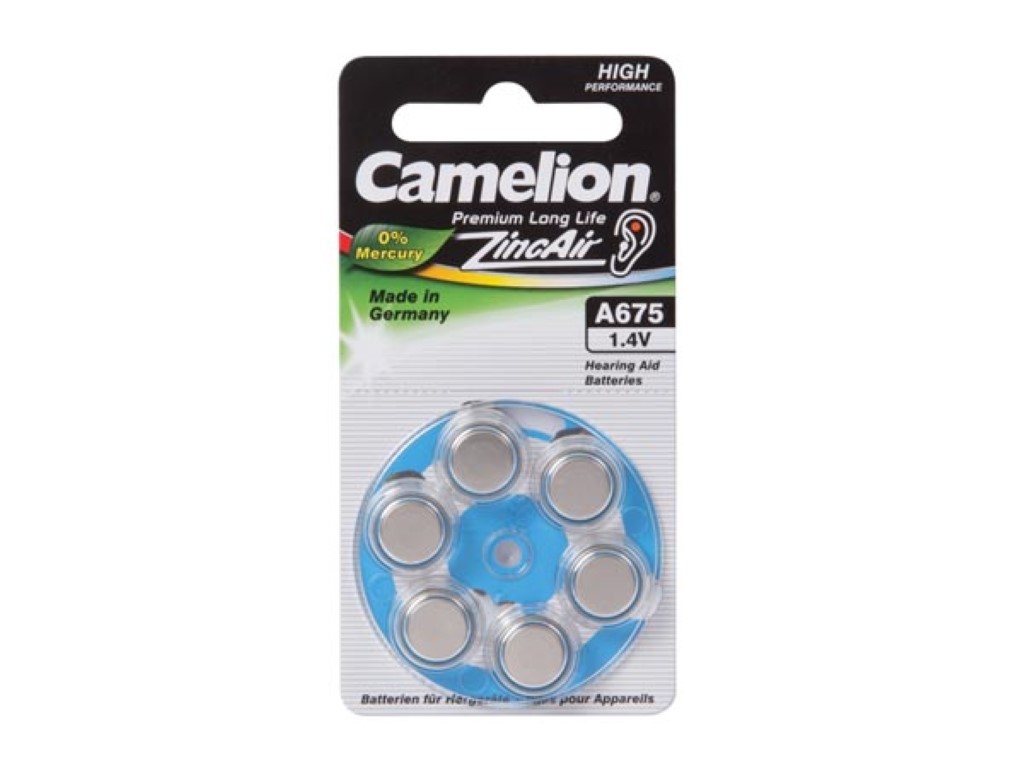 Zinc Air Button Cells A675 1.4v (6pcs/bl)