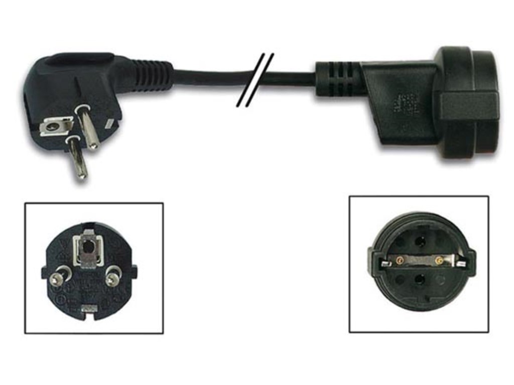 Extension Pcord Black L=1.8m Euro.90� Vde Fem Plug, 3g1.0mm�
