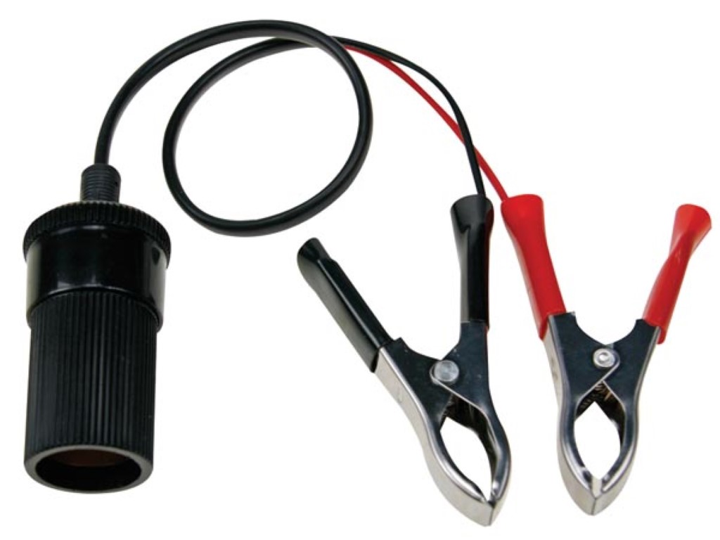 12v Cigar Lighter Adaptor With Battery Clamps