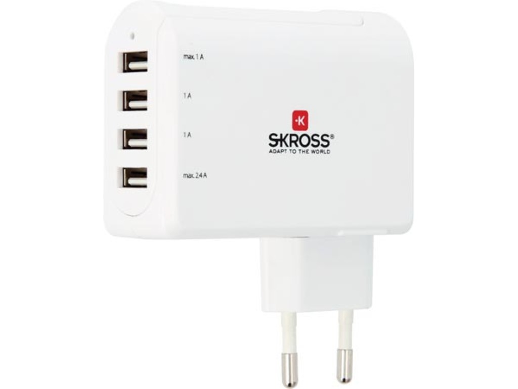 USB Charger For 4 Devices - Euro Plug - Max. 4.8a