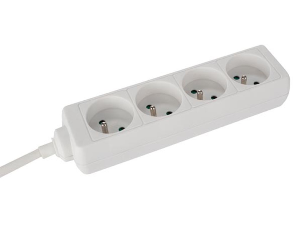 4-way Socket-outlet - 5 M Cable - White