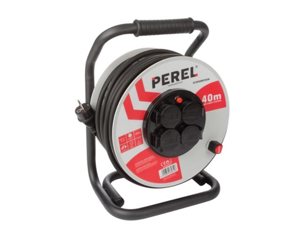 Professional Neoprene Cable Reel - 40m - 3g2.5 - 4 Sockets