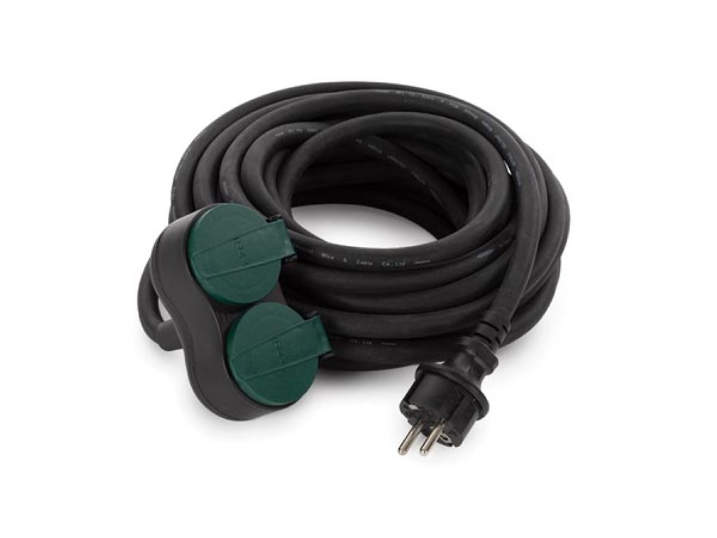 Extension Cable With 2 Sockets For Outdoor Use - Schuko - 10 M