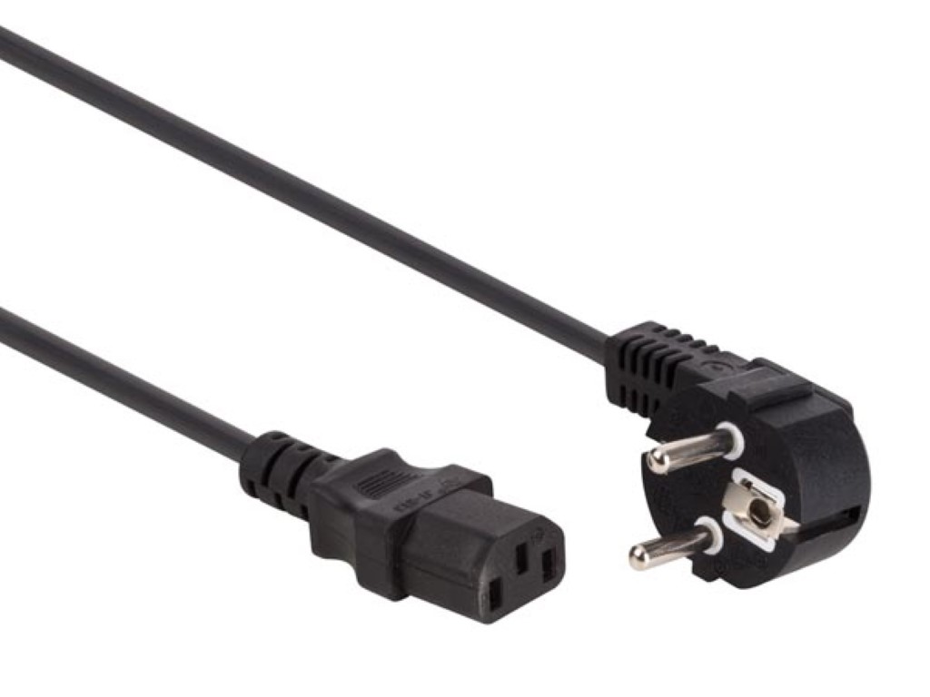 Power Cord Black L=2.5m Euro 90 / Euro Fem Plug 3g1.0mm