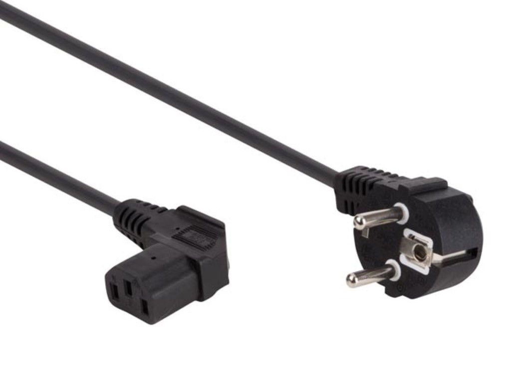 Power Cord Black L=2.5m Euro 90/ Euro Fem Plug 90 3g1.0mm