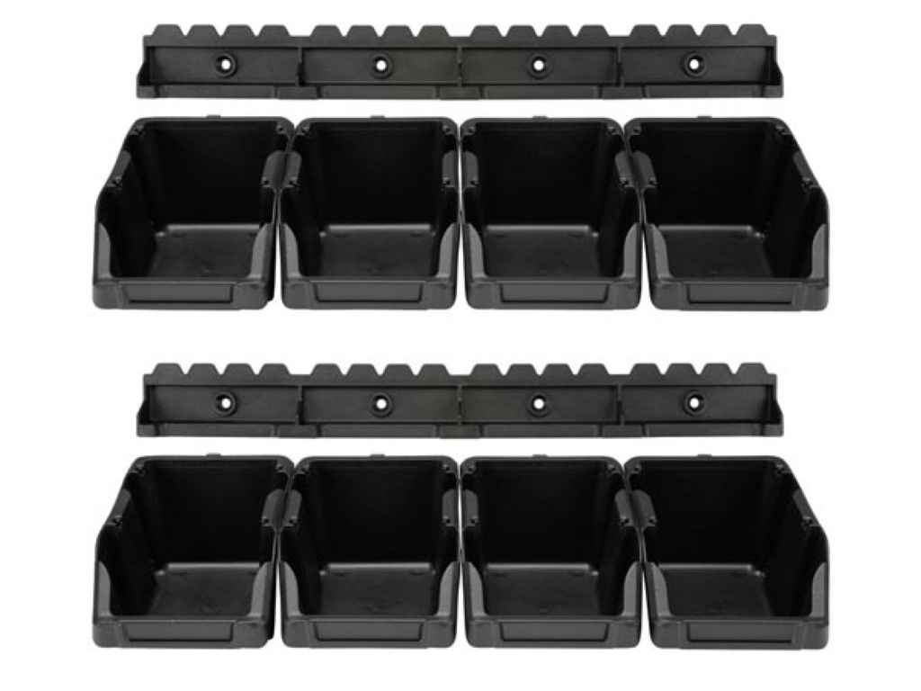 Set Of 8 Pcs Storage Bin - 103 X 165 X 75mm - Black