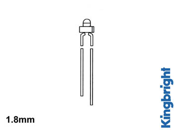 STANDAARD LED 1.8mm GROEN DIFFUUS 1.8mm 2-5mcd