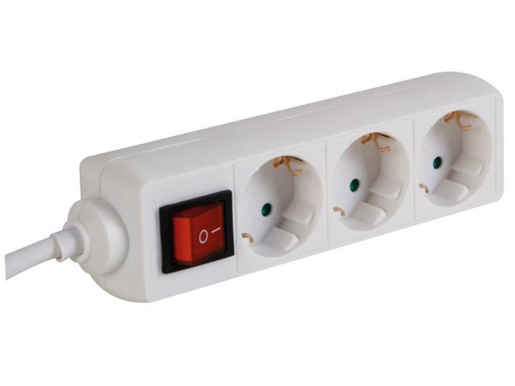 3-way Socket-outlet With Switch - 3m Cable