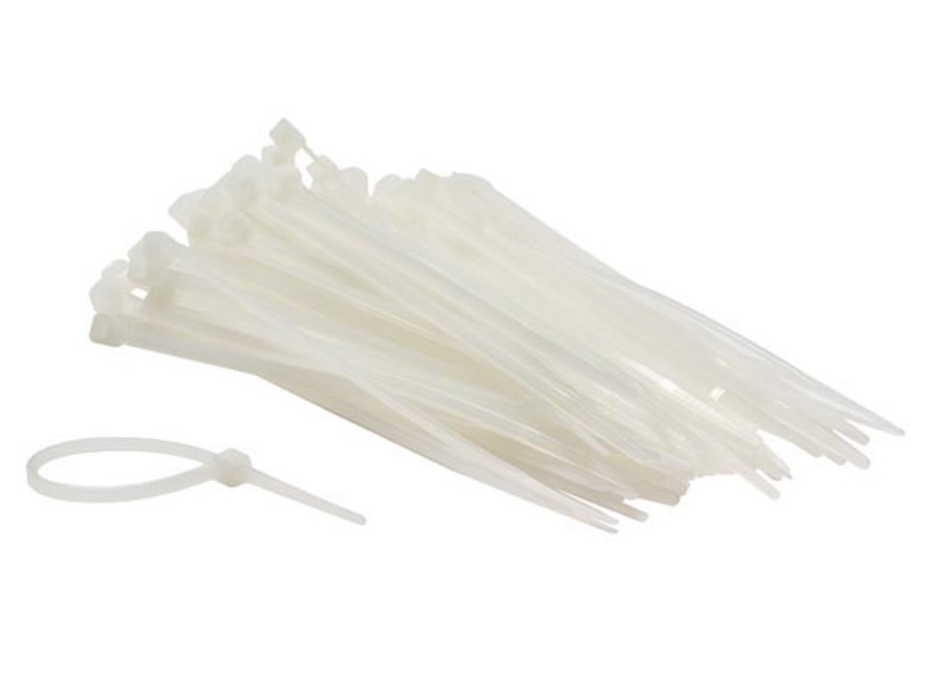 Nylon Cable Tie Set -  2.5 X 100mm - White (100pcs)