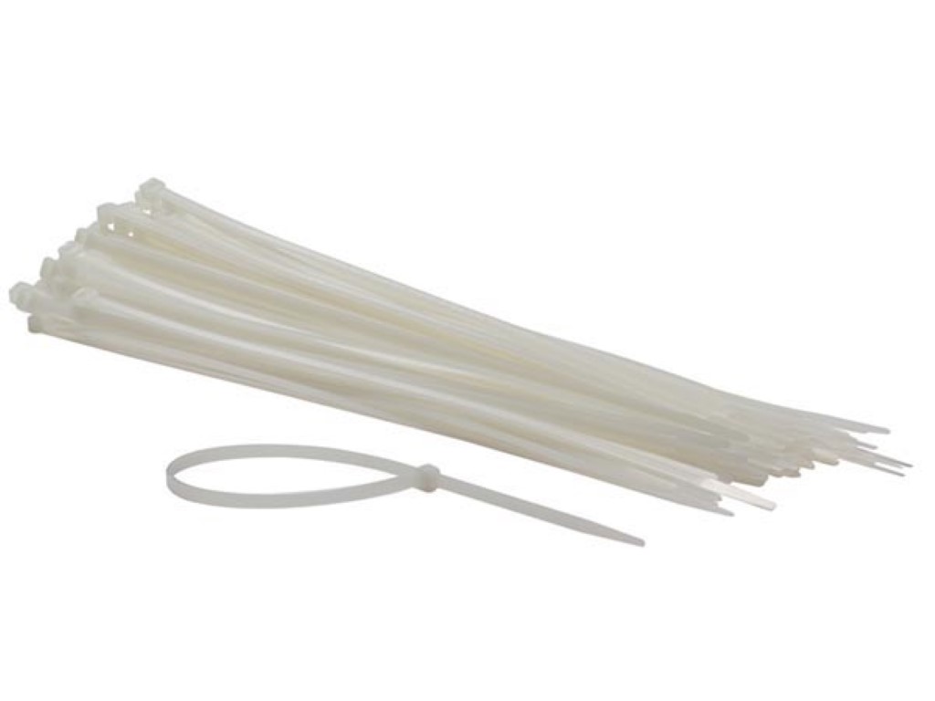 Nylon Cable Tie Set - 4.8 X 300mm - White (100pcs)