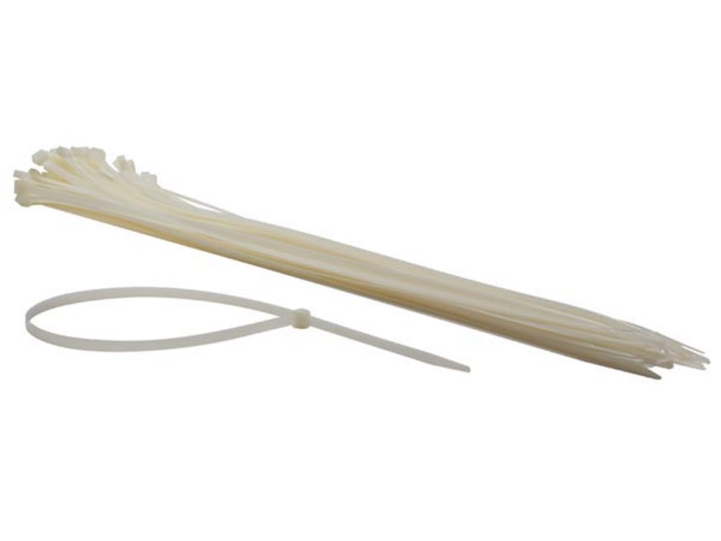 Nylon Cable Tie Set - 9 X 750mm - White (50pcs)