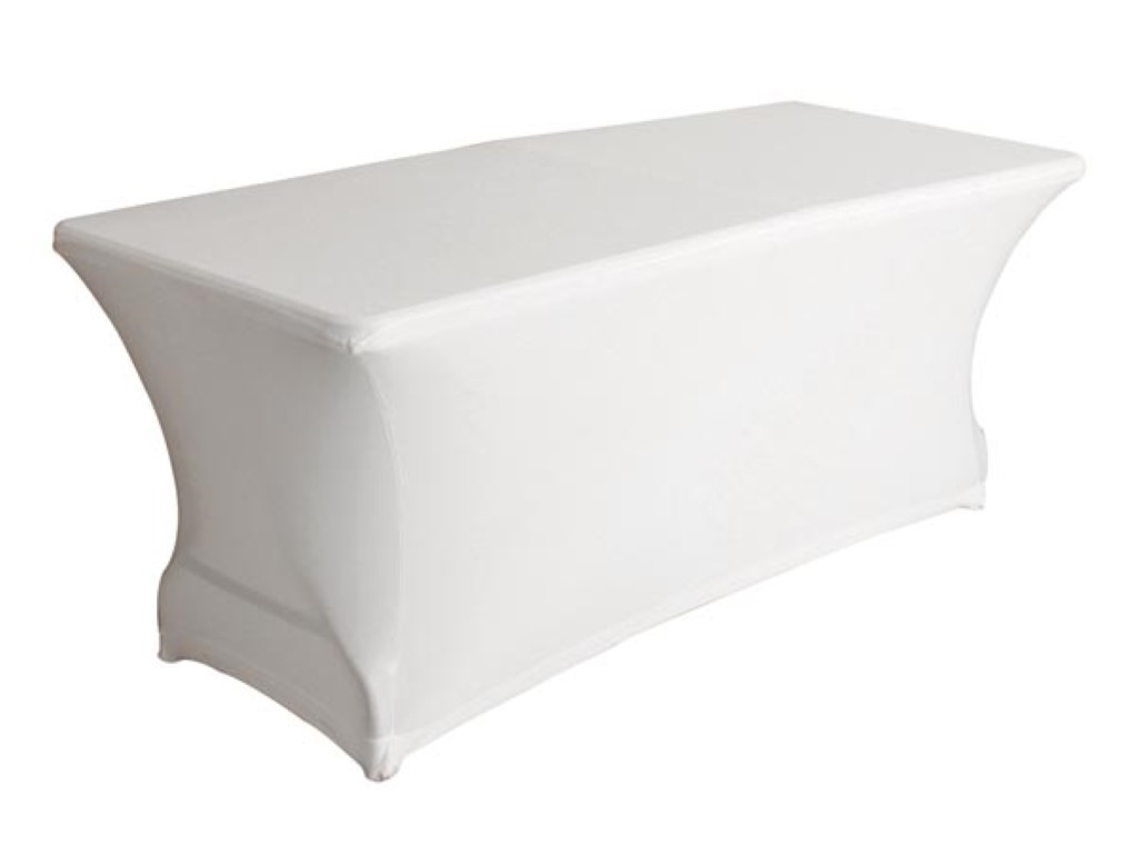 Rectangular Table Cover - Stretch - White