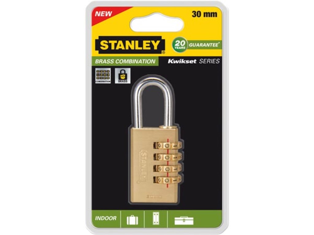 NEW Stanley Combination Padlock with 4 ft Cable V8810 Free Shipping S824-292