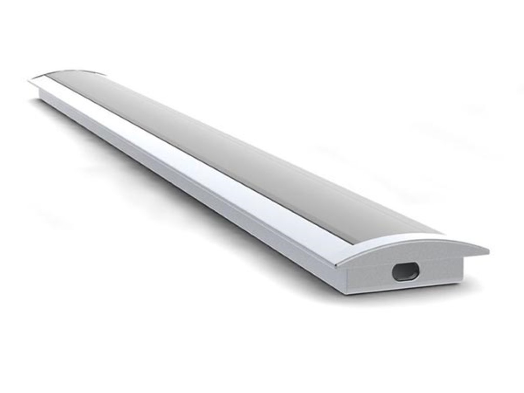 Recess Slimline Wide 8 Mm - Anodized In Silver - Aluminum LED Profile - 2 M