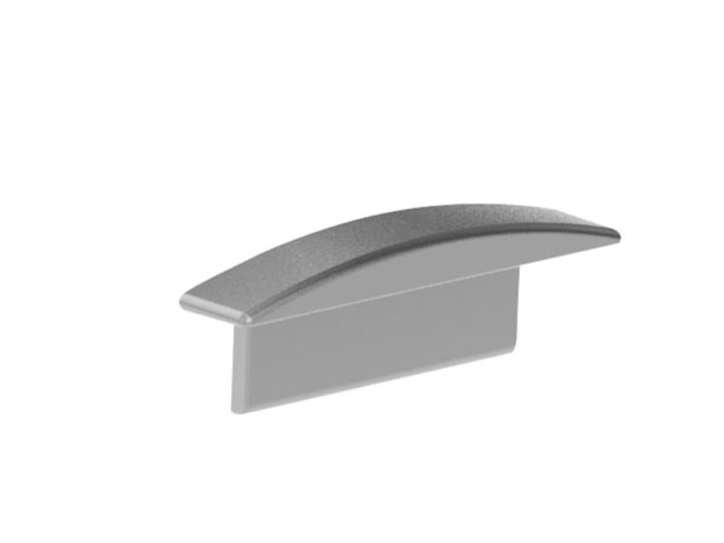 Aluminium End Cap For Recessed Slimline 7mm LED Profile Without Cable Hole - Silver