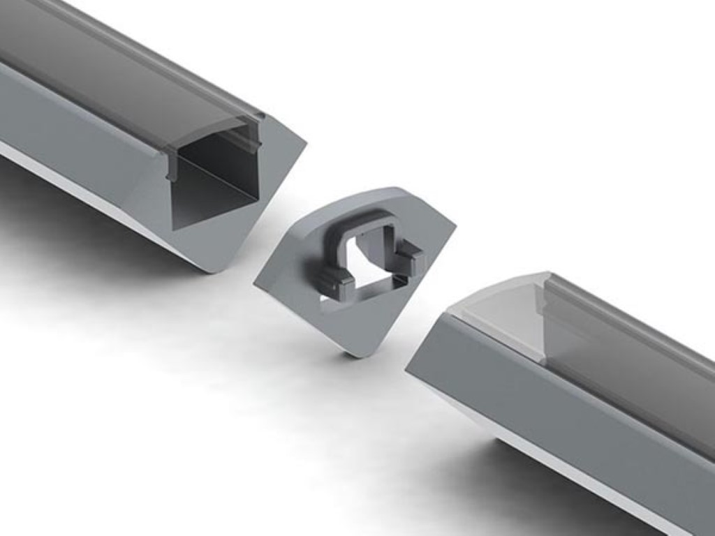Aluminum Linear Connector For Alu-45 LED Profile - Silver
