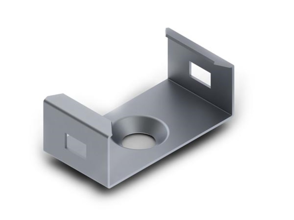 Spring Steel Mounting Bracket For Slimline Wide 8mm LED Profile - Silver
