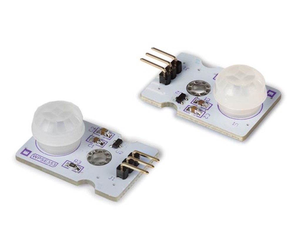 Micro Pir Motion Sensor, Module, 3.3-5 Vdc, Detection Range 4 M, Detection Angle 100, 2 Pieces, White