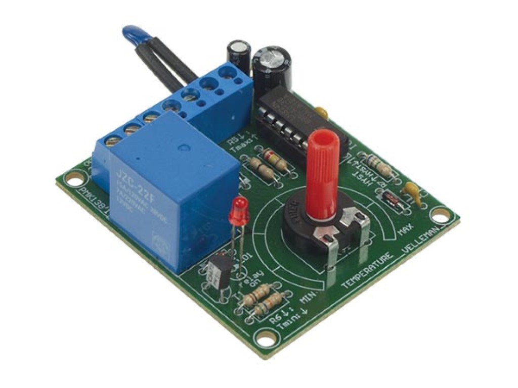 Soldering Kit, Diy, Thermostat For General Use, Output Relay With LED, Ntc Temperature Sensor